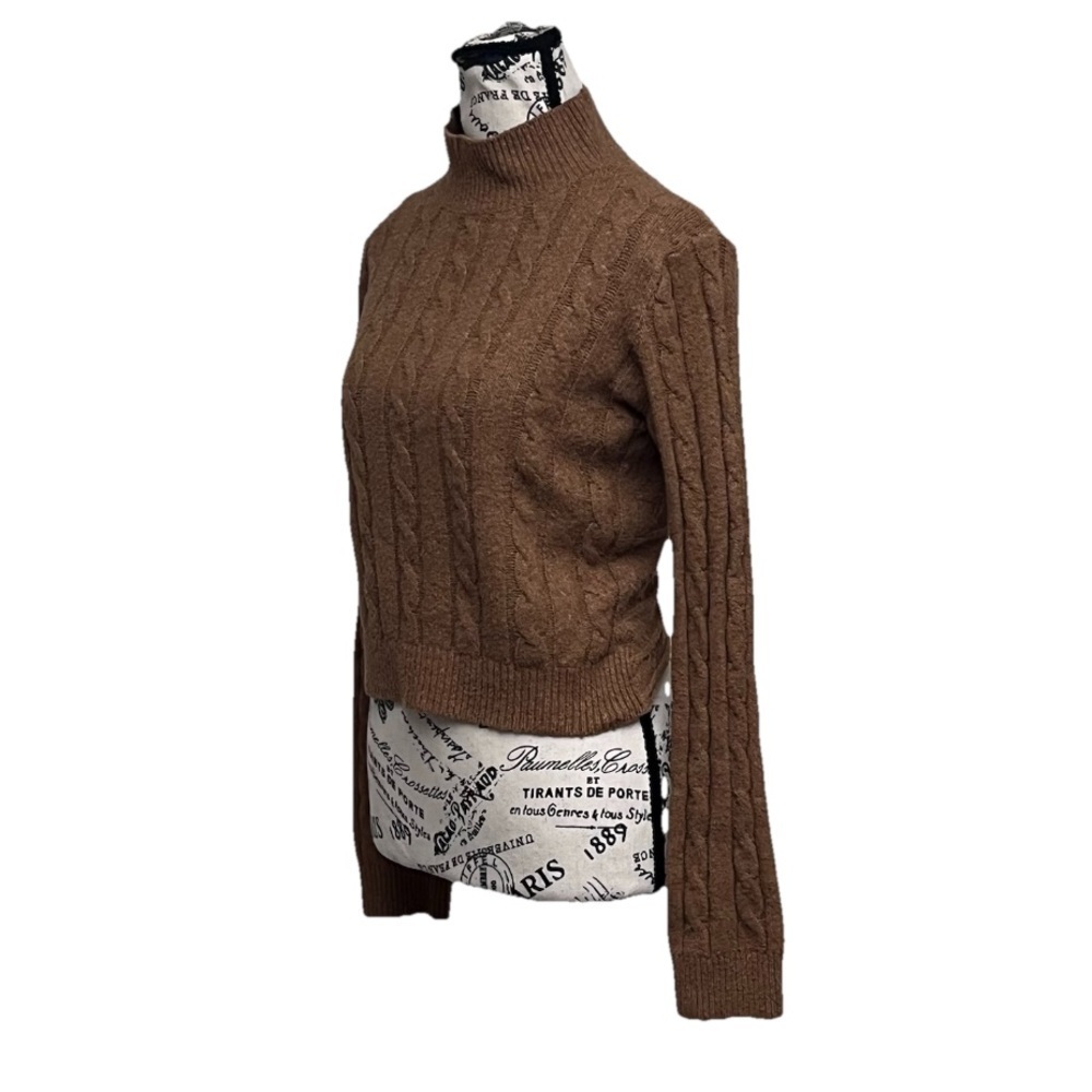Hippie Rose Women’s Open Back Cable Knit Sweater Size XS Brown Fisherman Angler - Picture 3 of 10